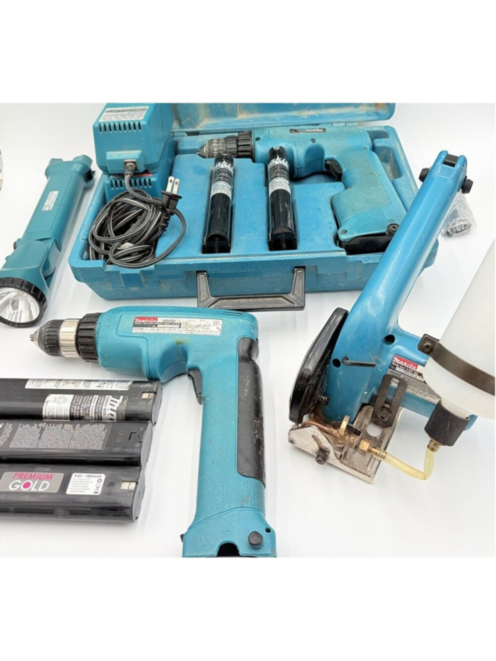 MAKITA 6095D Drill 4190D Tile Cutter ML902 Light DC1290 Case Bits LOT